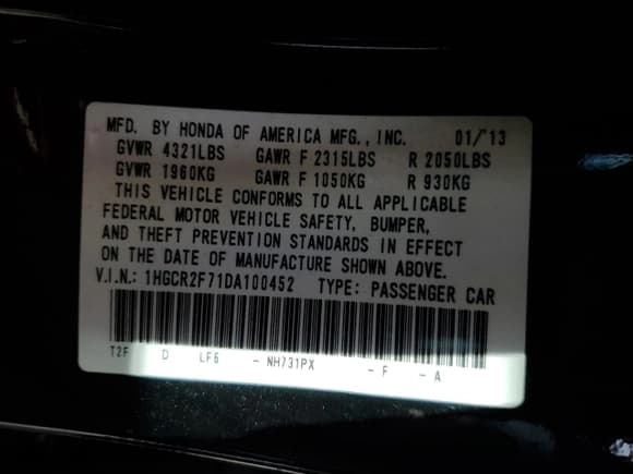 ✅ 2013 Honda Accord EX • VIN: 1HGCR2F71DA100452 • Lot: 91986235. Wystawiony na Copart z przebiegiem 124 312 mil. Bezpłatny archiwum sprzedaży aukcyjnych z USA i szczegółowy raport historii pojazdu na DreamBid. Zdjęcie 13.