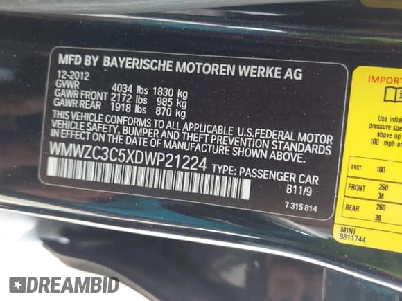 ✅ 2013 MINI Countryman S • VIN: WMWZC3C5XDWP21224 • Lot: 43039638. Listed on IAAI with 76,965 mi. Free auction sales archive from the USA and detailed vehicle history report at DreamBid. Image 9.