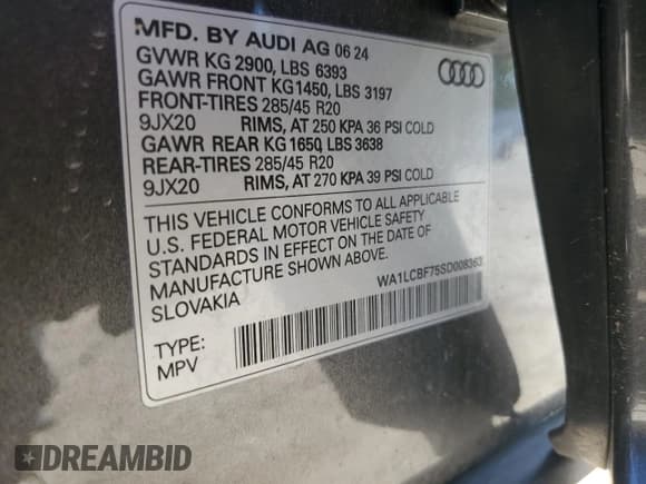 ✅ 2025 Audi Q7 Premium Plus • VIN: WA1LCBF75SD008363 • Lot: 56167965. Listed on Copart with 3,063 mi. Free auction sales archive from the USA and detailed vehicle history report at DreamBid. Image 13.