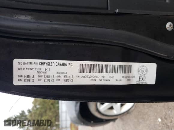 ✅ 2010 Dodge Charger SXT • VIN: 2B3CA3CV3AH249037 • Lot: 87374495. Listed on Copart with 262,754 mi. Free auction sales archive from the USA and detailed vehicle history report at DreamBid. Image 12.