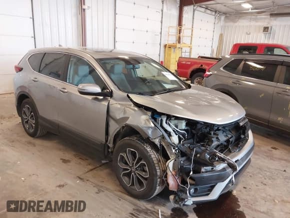 ✅ 2021 Honda CR-V EX-L • VIN: 5J6RW2H83ML014677 • Lot: 43590049. Listed on IAAI with 99,360 mi. Free auction sales archive from the USA and detailed vehicle history report at DreamBid. Image 1.