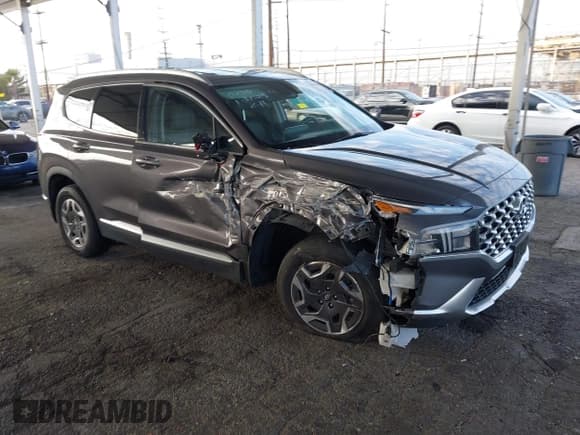 ✅ 2021 Hyundai Santa Fe Blue • VIN: KM8S2DA12MU006345 • Lot: 41505836. Listed on IAAI with 96,446 mi. Free auction sales archive from the USA and detailed vehicle history report at DreamBid. Image 1.