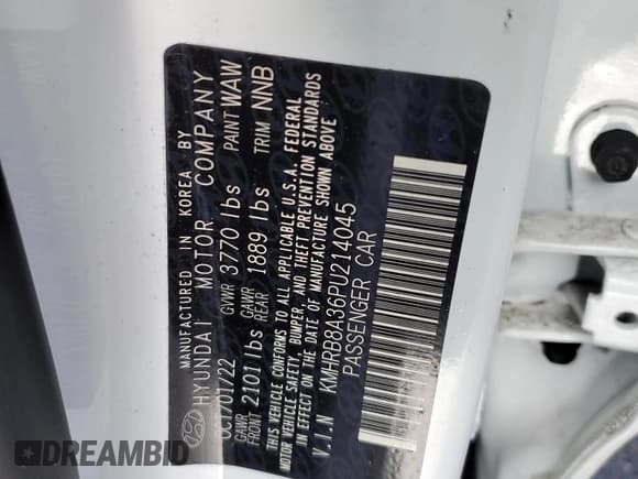 ✅ 2023 Hyundai Venue SE • VIN: KMHRB8A36PU214045 • Lot: 84718684. Listed on Copart with 27,338 mi. Free auction sales archive from the USA and detailed vehicle history report at DreamBid. Image 14.