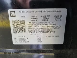 ✅ 2021 Chevrolet Equinox LT • VIN: 2GNAXJEV9M6159890 • Лот: 42634799. Опубликован ранее на IAAI с пробегом 124 714 миль. Бесплатный доступ к архиву аукционных продаж из США и подробный отчёт об истории автомобиля на DreamBid. Изображение 1.