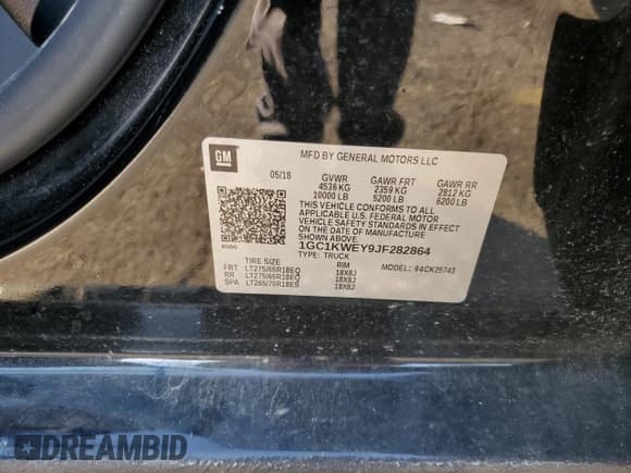 ✅ 2018 Chevrolet Silverado 2500HD LTZ • VIN: 1GC1KWEY9JF282864 • Lot: 91577195. Wystawiony na Copart z przebiegiem 78 409 mil. Bezpłatny archiwum sprzedaży aukcyjnych z USA i szczegółowy raport historii pojazdu na DreamBid. Zdjęcie 12.