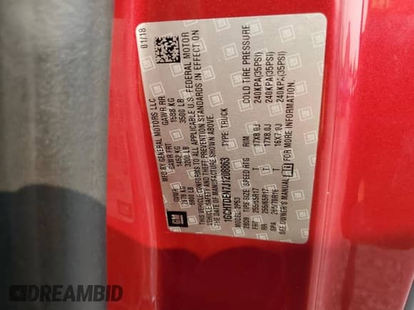 2018 Chevrolet Colorado 4WD Z71 с VIN 1GCHTDEN7J1208863, выставлен на аукционе Copart как лот 67720915 с пробегом 100 601 миль миль и Списание • Salvage title. История ставок и продаж доступна на DreamBid. Изображение 12.