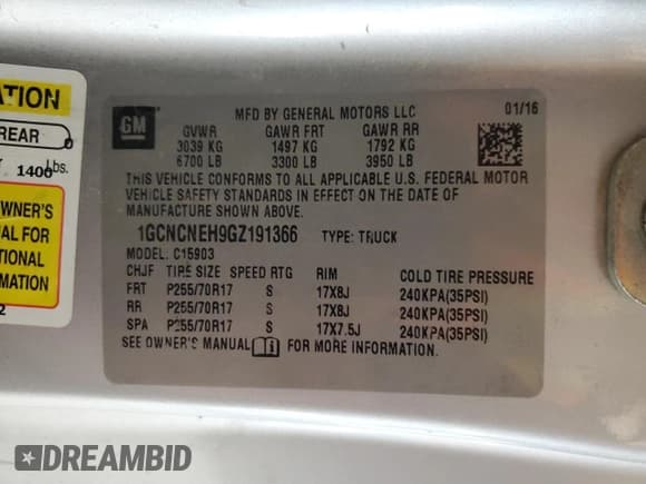 ✅ 2016 Chevrolet Silverado 1500 Work Truck • VIN: 1GCNCNEH9GZ191366 • Lot: 92664895. Listed on Copart with 167,442 mi. Free auction sales archive from the USA and detailed vehicle history report at DreamBid. Image 12.