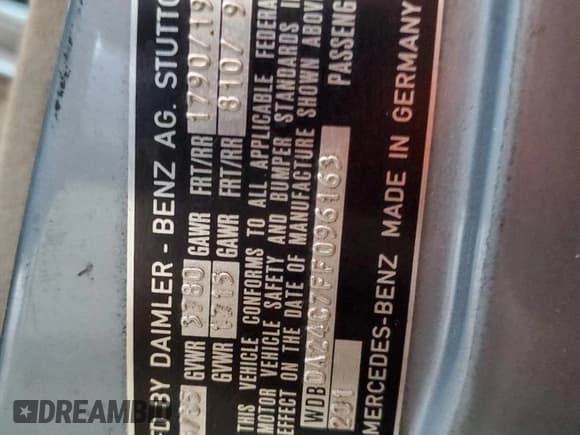 ✅ 1985 Mercedes-Benz 190 • VIN: WDBDA24C7FF096163 • Lot: 83237794. Listed on Copart with 231,046 mi. Free auction sales archive from the USA and detailed vehicle history report at DreamBid. Image 12.