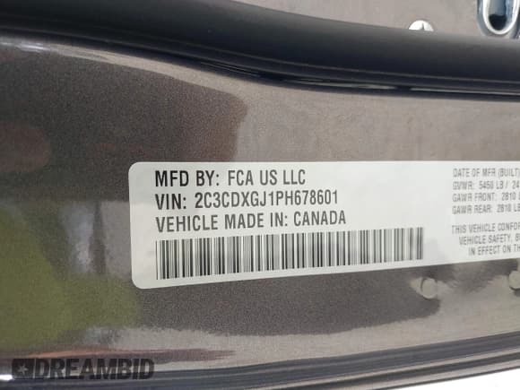 ✅ 2023 Dodge Charger Scat Pack • VIN: 2C3CDXGJ1PH678601 • Lot: 40063856. Wystawiony na IAAI z przebiegiem Nie podano. Bezpłatny archiwum sprzedaży aukcyjnych z USA i szczegółowy raport historii pojazdu na DreamBid. Zdjęcie 9.