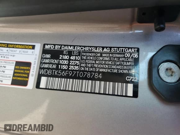 ✅ 2007 Mercedes-Benz CLK 350 • VIN: WDBTK56F97T078784 • Lot: 91042505. Wystawiony na Copart z przebiegiem 91 540 mil. Bezpłatny archiwum sprzedaży aukcyjnych z USA i szczegółowy raport historii pojazdu na DreamBid. Zdjęcie 12.