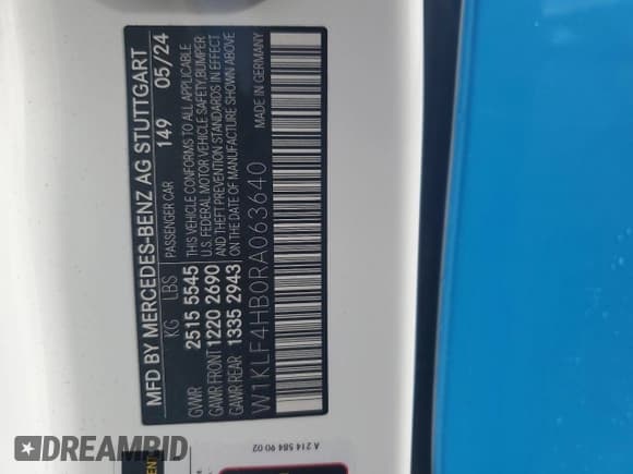✅ 2024 Mercedes-Benz E 350 • VIN: W1KLF4HB0RA063640 • Lot: 69786285. Wystawiony na Copart z przebiegiem Nie podano. Bezpłatny archiwum sprzedaży aukcyjnych z USA i szczegółowy raport historii pojazdu na DreamBid. Zdjęcie 12.