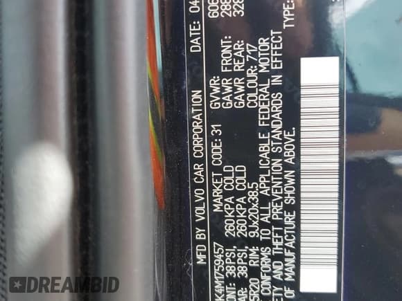 ✅ 2021 Volvo XC90 Momentum • VIN: YV4A22PK4M1759457 • Lot: 70131275. Listed on Copart with 80,334 mi. Free auction sales archive from the USA and detailed vehicle history report at DreamBid. Image 13.