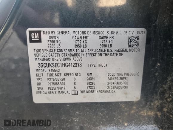 ✅ 2017 Chevrolet Silverado 1500 LTZ • VIN: 3GCUKSEC1HG412378 • Lot: 82022295. Wystawiony na Copart z przebiegiem 87 283 mil. Bezpłatny archiwum sprzedaży aukcyjnych z USA i szczegółowy raport historii pojazdu na DreamBid. Zdjęcie 12.