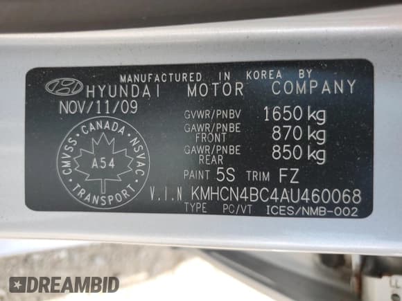 ✅ 2010 Hyundai Accent GL • VIN: KMHCN4BC4AU460068 • Лот: 60900915. Опубликован ранее на Copart с пробегом 242 708 миль. Бесплатный доступ к архиву аукционных продаж из США и подробный отчёт об истории автомобиля на DreamBid. Изображение 12.