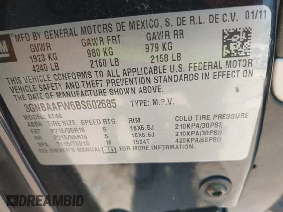 ✅ 2011 Chevrolet HHR LS • VIN: 3GNBAAFW6BS602685 • Lot: 42419799. Wystawiony na IAAI z przebiegiem 215 538 mil. Bezpłatny archiwum sprzedaży aukcyjnych z USA i szczegółowy raport historii pojazdu na DreamBid. Zdjęcie 9.