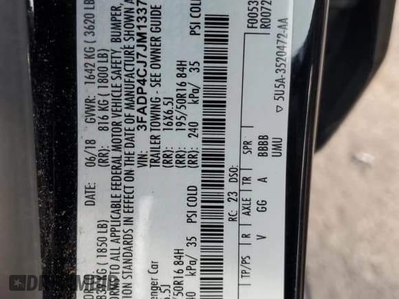 ✅ 2018 Ford Fiesta Titanium • VIN: 3FADP4CJ7JM133707 • Lot: 84926324. Listed on Copart with 73,972 mi. Free auction sales archive from the USA and detailed vehicle history report at DreamBid. Image 12.