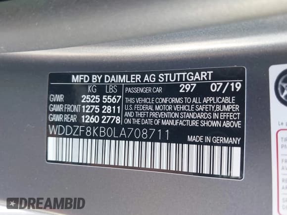 ✅ 2020 Mercedes-Benz E 63 S AMG • VIN: WDDZF8KB0LA708711 • Лот: 42023853. Опубликован ранее на IAAI с пробегом 38 087 миль. Бесплатный доступ к архиву аукционных продаж из США и подробный отчёт об истории автомобиля на DreamBid. Изображение 9.