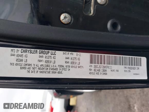 ✅ 2011 Dodge Challenger R/T • VIN: 2B3CJ5DT2BH570111 • Лот: 43615342. Опубликован ранее на IAAI с пробегом 67 468 миль. Бесплатный доступ к архиву аукционных продаж из США и подробный отчёт об истории автомобиля на DreamBid. Изображение 9.