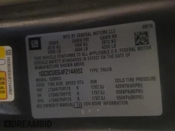 ✅ 2015 Chevrolet Silverado 2500HD Work Truck • VIN: 1GC0CUEG4FZ144952 • Lot: 51058925. Wystawiony na Copart z przebiegiem Nie podano. Bezpłatny archiwum sprzedaży aukcyjnych z USA i szczegółowy raport historii pojazdu na DreamBid. Zdjęcie 12.