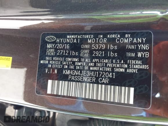 ✅ 2017 Genesis G80 3.8L • VIN: KMHGN4JE3HU172041 • Лот: 43731211. Опубликован ранее на IAAI с пробегом 143 186 миль. Бесплатный доступ к архиву аукционных продаж из США и подробный отчёт об истории автомобиля на DreamBid. Изображение 9.