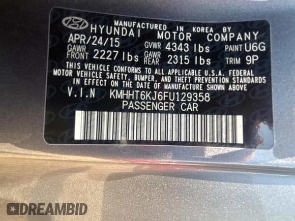 ✅ 2015 Hyundai Genesis Coupe 3.8L Base • VIN: KMHHT6KJ6FU129358 • Lot: 64231195. Wystawiony na Copart z przebiegiem 97 272 mil. Bezpłatny archiwum sprzedaży aukcyjnych z USA i szczegółowy raport historii pojazdu na DreamBid. Zdjęcie 10.