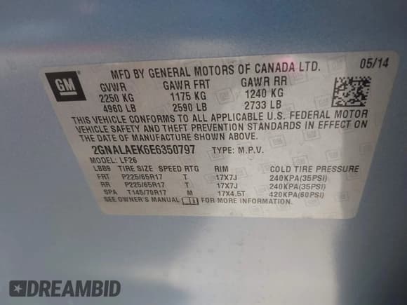 ✅ 2014 Chevrolet Equinox LS • VIN: 2GNALAEK6E6350797 • Лот: 43466219. Опубликован ранее на IAAI с пробегом 127 687 миль. Бесплатный доступ к архиву аукционных продаж из США и подробный отчёт об истории автомобиля на DreamBid. Изображение 9.