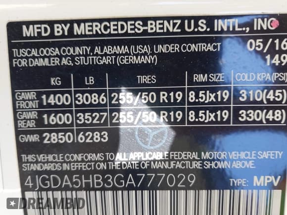 ✅ 2016 Mercedes-Benz GLE 350 • VIN: 4JGDA5HB3GA777029 • Лот: 43544987. Опубликован ранее на IAAI с пробегом 99 129 миль. Бесплатный доступ к архиву аукционных продаж из США и подробный отчёт об истории автомобиля на DreamBid. Изображение 9.