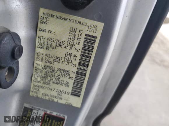 2014 Nissan Frontier S z VIN 1N6BD0CT7EN710619, wystawiony jako Copart lot #51118775 z przebiegiem 423 999 mil mil oraz Czysty tytuł • Clean title. Historia ofert i sprzedaży dostępna na DreamBid. Obrazek 12.