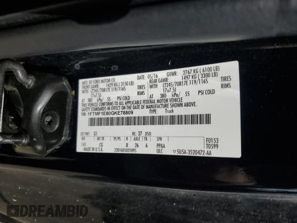 ✅ 2016 Ford F-150 XL • VIN: 1FTMF1E80GKE78809 • Lot: 82128535. Wystawiony na Copart z przebiegiem 117 544 mil. Bezpłatny archiwum sprzedaży aukcyjnych z USA i szczegółowy raport historii pojazdu na DreamBid. Zdjęcie 13.