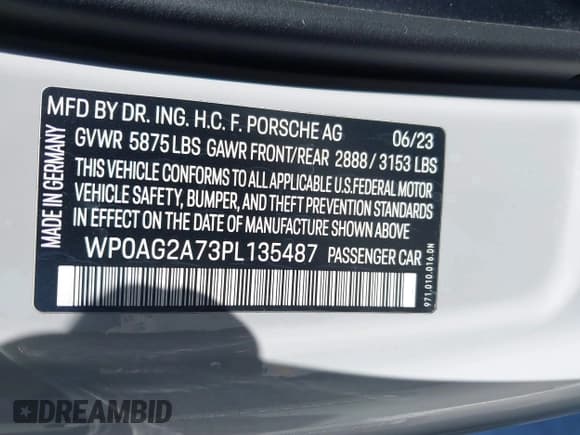 ✅ 2023 Porsche Panamera GTS • VIN: WP0AG2A73PL135487 • Лот: 41712582. Опубликован ранее на IAAI с пробегом 13 653 миль. Бесплатный доступ к архиву аукционных продаж из США и подробный отчёт об истории автомобиля на DreamBid. Изображение 8.