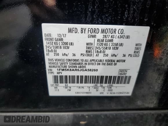 ✅ 2018 Ford Police Interceptor Utility • VIN: 1FM5K8AR6JGA58260 • Lot: 56111625. Wystawiony na Copart z przebiegiem 37 498 mil. Bezpłatny archiwum sprzedaży aukcyjnych z USA i szczegółowy raport historii pojazdu na DreamBid. Zdjęcie 12.