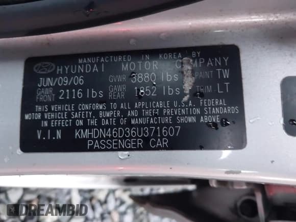 ✅ 2006 Hyundai Elantra GLS • VIN: KMHDN46D36U371607 • Lot: 41249741. Wystawiony na IAAI z przebiegiem 141 914 mil. Bezpłatny archiwum sprzedaży aukcyjnych z USA i szczegółowy raport historii pojazdu na DreamBid. Zdjęcie 9.