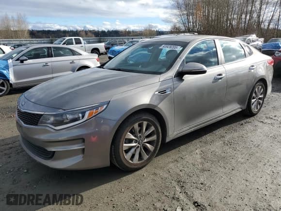 ✅ 2016 Kia Optima LX • VIN: 5XXGT4L3XGG081780 • Lot: 93928205. Listed on Copart with 96,558 mi. Free auction sales archive from the USA and detailed vehicle history report at DreamBid. Image 1.