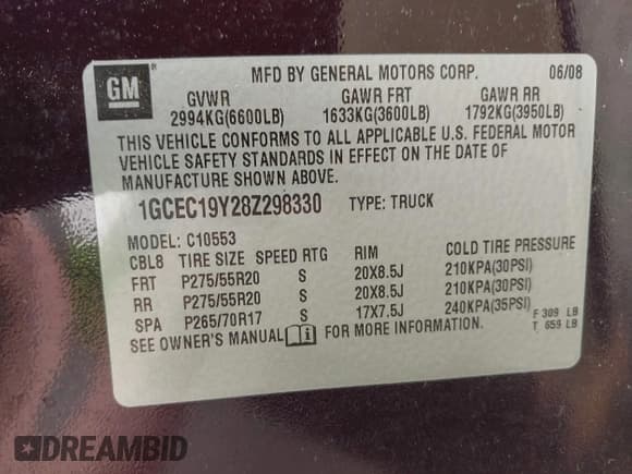 ✅ 2008 Chevrolet Silverado 1500 • VIN: 1GCEC19Y28Z298330 • Lot: 42272489. Wystawiony na IAAI z przebiegiem 97 076 mil. Bezpłatny archiwum sprzedaży aukcyjnych z USA i szczegółowy raport historii pojazdu na DreamBid. Zdjęcie 9.