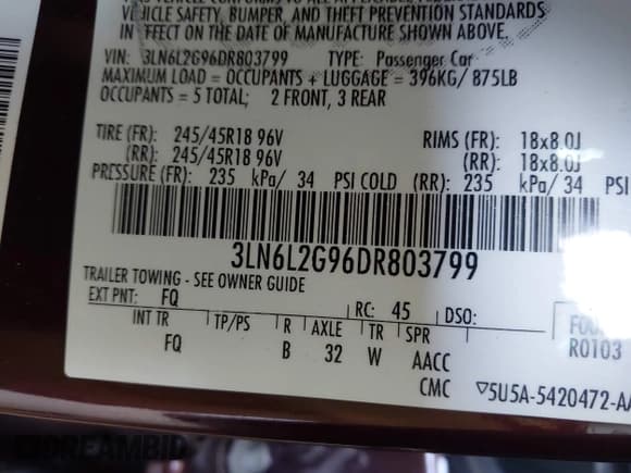 ✅ 2013 Lincoln MKZ • VIN: 3LN6L2G96DR803799 • Лот: 42778140. Опубликован ранее на IAAI с пробегом 128 504 миль. Бесплатный доступ к архиву аукционных продаж из США и подробный отчёт об истории автомобиля на DreamBid. Изображение 9.