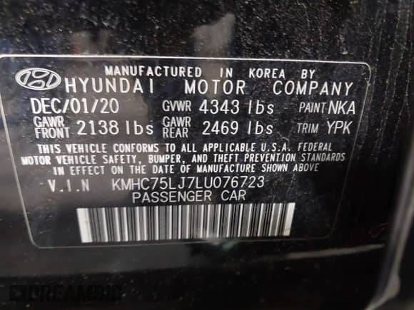 2020 Hyundai Ioniq SE с VIN KMHC75LJ7LU076723, выставлен на аукционе IAAI как лот 42221641 с пробегом 20 797 миль миль и . История ставок и продаж доступна на DreamBid. Изображение 9.