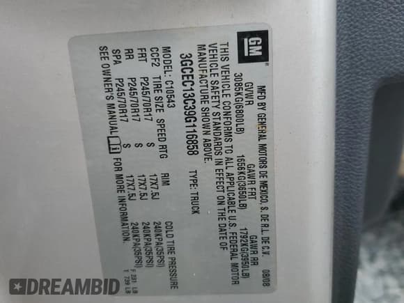 ✅ 2009 Chevrolet Silverado 1500 LS • VIN: 3GCEC13C39G116858 • Lot: 86135085. Listed on Copart with 203,297 mi. Free auction sales archive from the USA and detailed vehicle history report at DreamBid. Image 12.