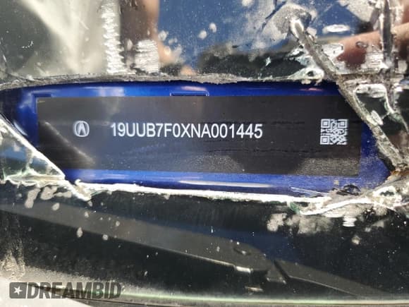 ✅ 2022 Acura TLX Type S • VIN: 19UUB7F0XNA001445 • Lot: 89087785. Listed on Copart with 19,761 mi. Free auction sales archive from the USA and detailed vehicle history report at DreamBid. Image 12.