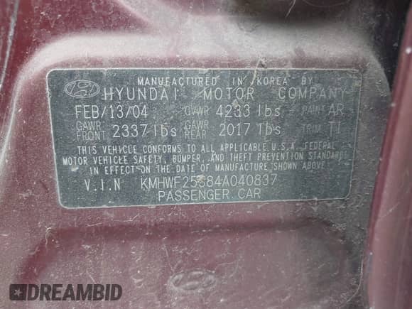 2004 Hyundai Sonata с VIN KMHWF25S84A040837, выставлен на аукционе IAAI как лот 41591528 с пробегом 76 606 миль миль и . История ставок и продаж доступна на DreamBid. Изображение 9.