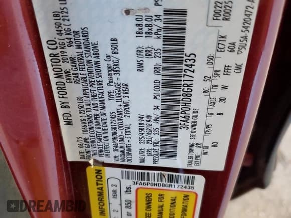 ✅ 2016 Ford Fusion SE • VIN: 3FA6P0HD8GR172435 • Lot: 90215915. Wystawiony na Copart z przebiegiem 88 281 mil. Bezpłatny archiwum sprzedaży aukcyjnych z USA i szczegółowy raport historii pojazdu na DreamBid. Zdjęcie 13.