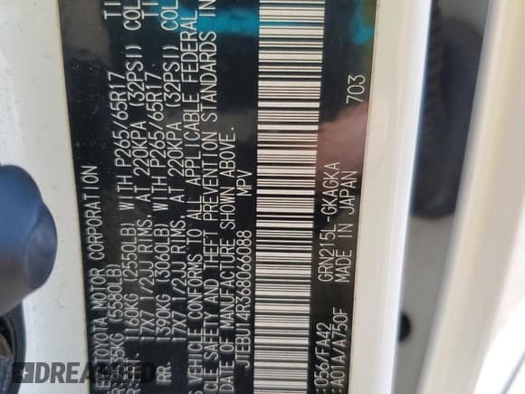 ✅ 2006 Toyota 4Runner SR5 • VIN: JTEBU14R368066088 • Лот: 71268095. Опубликован ранее на Copart с пробегом 336 705 миль. Бесплатный доступ к архиву аукционных продаж из США и подробный отчёт об истории автомобиля на DreamBid. Изображение 13.