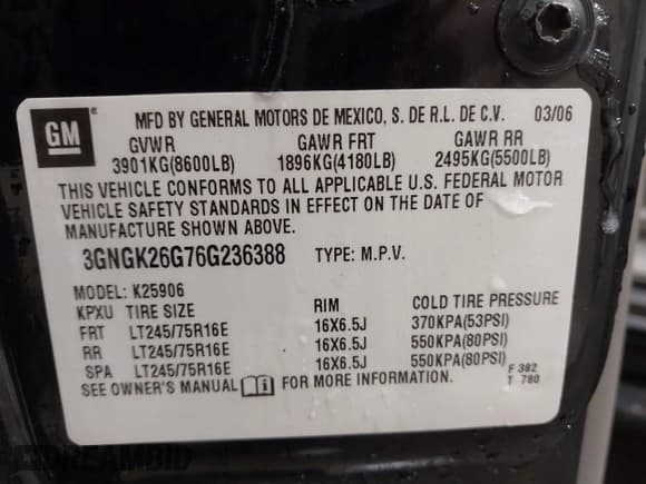 ✅ 2006 Chevrolet Suburban LS • VIN: 3GNGK26G76G236388 • Лот: 41449014. Опубликован ранее на IAAI с пробегом 67 710 миль. Бесплатный доступ к архиву аукционных продаж из США и подробный отчёт об истории автомобиля на DreamBid. Изображение 9.