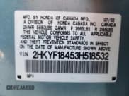 ✅ 2003 Honda Pilot EX • VIN: 2HKYF18453H518532 • Lot: 89899855. Listed on Copart with 177,762 mi. Free auction sales archive from the USA and detailed vehicle history report at DreamBid. Image 13.