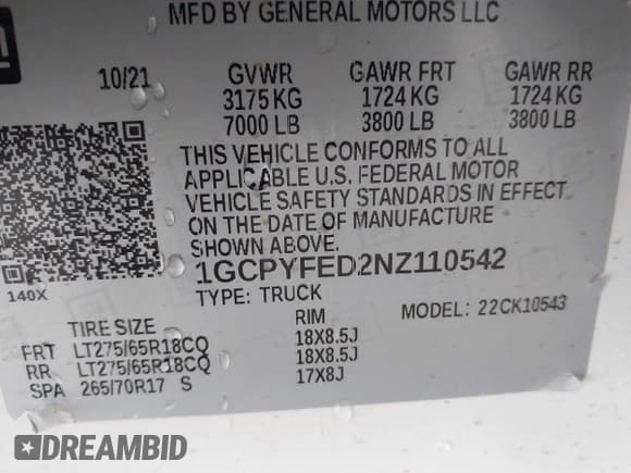 ✅ 2022 Chevrolet Silverado 1500 LT Trail Boss • VIN: 1GCPYFED2NZ110542 • Lot: 41934953. Wystawiony na IAAI z przebiegiem 62 249 mil. Bezpłatny archiwum sprzedaży aukcyjnych z USA i szczegółowy raport historii pojazdu na DreamBid. Zdjęcie 9.