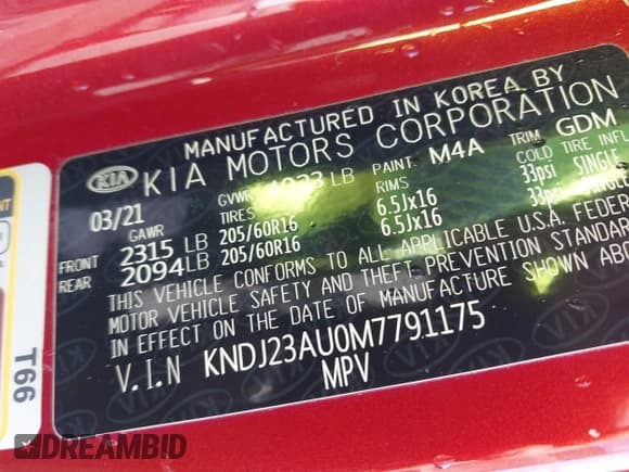 ✅ 2021 Kia Soul LX • VIN: KNDJ23AU0M7791175 • Lot: 43730459. Listed on IAAI with 64,173 mi. Free auction sales archive from the USA and detailed vehicle history report at DreamBid. Image 9.