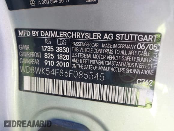 ✅ 2006 Mercedes-Benz SLK 280 • VIN: WDBWK54F86F085545 • Лот: 42040416. Опубликован ранее на IAAI с пробегом 48 352 миль. Бесплатный доступ к архиву аукционных продаж из США и подробный отчёт об истории автомобиля на DreamBid. Изображение 9.