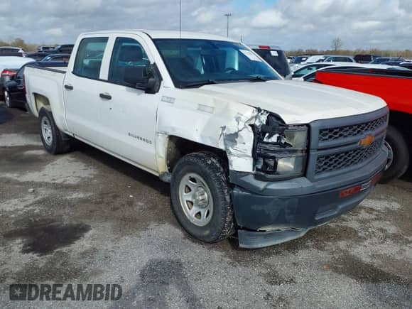 2014 Chevrolet Silverado 1500 Work Truck with VIN 3GCPCPEC6EG479433, listed as a IAAI auction lot 41425682 with 55,463 mi miles and . Bid and sale history available at DreamBid. Image 1.