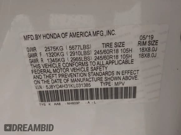 ✅ 2019 Acura MDX • VIN: 5J8YD4H31KL031385 • Lot: 43426459. Listed on IAAI with 71,525 mi. Free auction sales archive from the USA and detailed vehicle history report at DreamBid. Image 9.