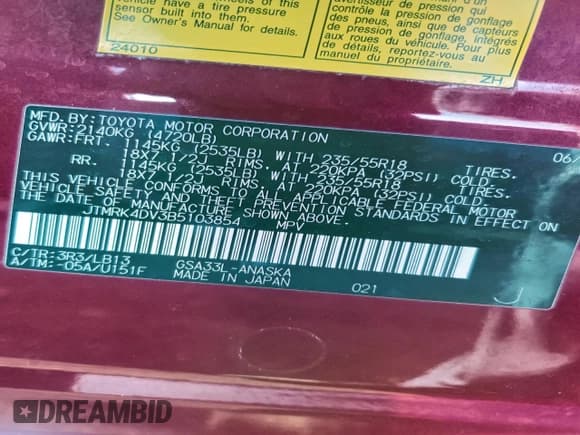 ✅ 2011 Toyota RAV4 Sport • VIN: JTMRK4DV3B5103854 • Lot: 96038135. Wystawiony na Copart z przebiegiem 62 929 mil. Bezpłatny archiwum sprzedaży aukcyjnych z USA i szczegółowy raport historii pojazdu na DreamBid. Zdjęcie 13.