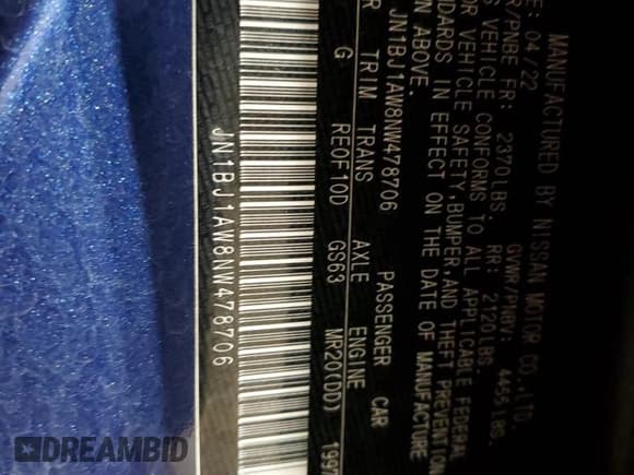 ✅ 2022 Nissan Rogue S • VIN: JN1BJ1AW8NW478706 • Lot: 86641245. Listed on Copart with 34,605 mi. Free auction sales archive from the USA and detailed vehicle history report at DreamBid. Image 13.